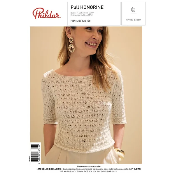 Patron Femme - Pull Honorine - Phildar | Sperenza