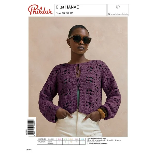 Patron Gilet HANAÉ au crochet - PDF