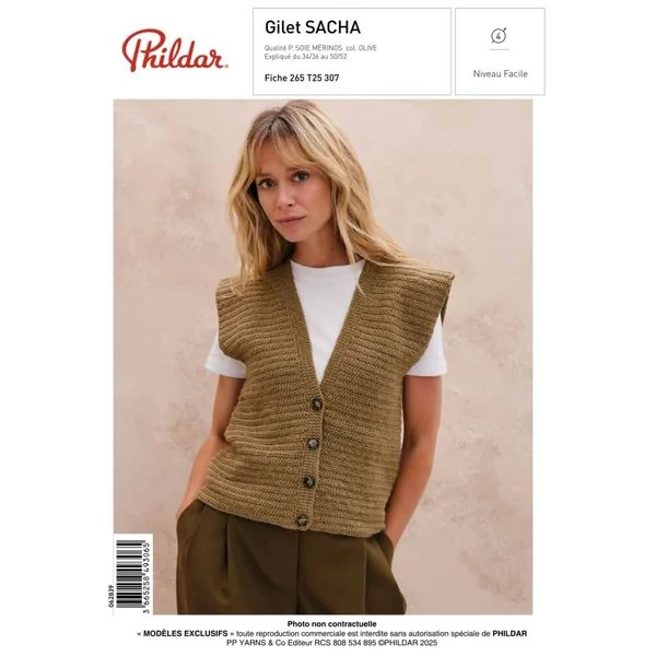 Patron Gilet SACHA au crochet - PDF