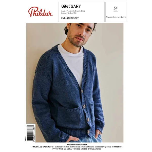 Patron Homme - Gilet Gary - Phildar | Sperenza