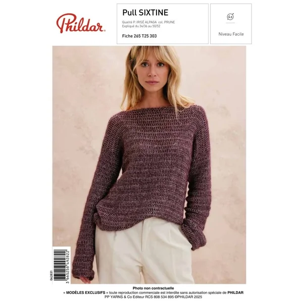Patron Pull SIXTINE au crochet - PDF