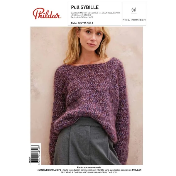 Patron Pull SYBILLE au crochet - PDF