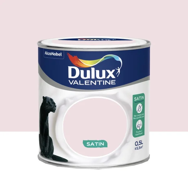 Peinture acrylique satin DULUX VALENTINE Crème de couleur Bouton de rose