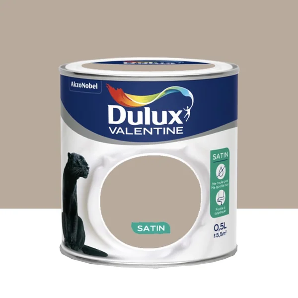 Peinture acrylique satin DULUX VALENTINE Crème de couleur Gazelle