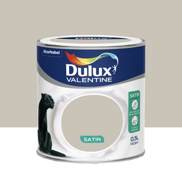 Peinture acrylique satin DULUX VALENTINE Crème de couleur Grain de Sable