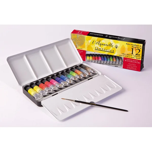 Peinture aquarelle au miel - 12 tubes 10ml