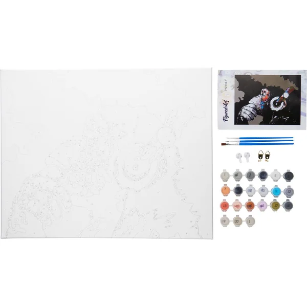 Peinture au numéro « Singe aux écouteurs »