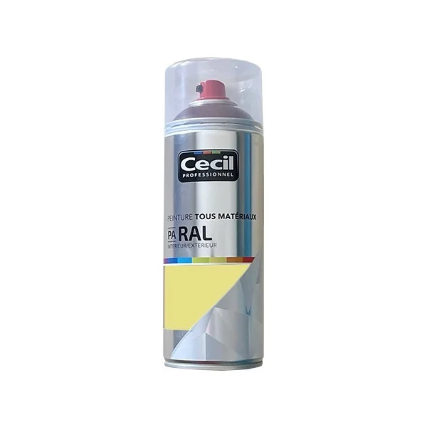 Peinture Aérosol Cécil Professionnel PA RAL - Ivoire satin (RAL 1015)