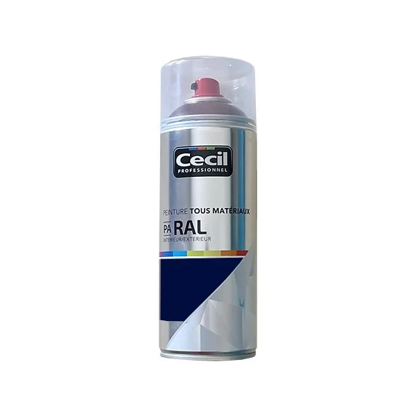 Peinture Aérosol Tous matériaux Cécil Professionnel PA RAL - Bleu saphir satin (RAL 5003)