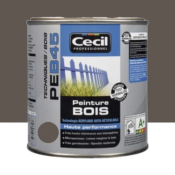 Peinture Bois Cécil Professionnel PEB45 BRUN FONCE