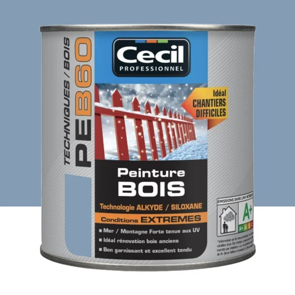 Peinture Bois Cécil Professionnel PEB60 Bleu azur