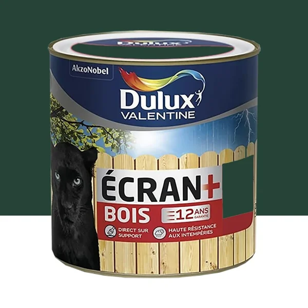 Peinture bois DULUX VALENTINE Ecran+ Bois Vert Basque