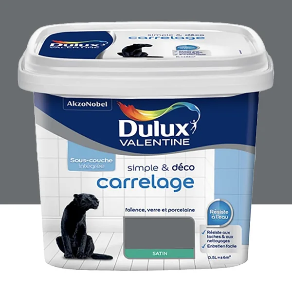 Peinture Carrelage Dulux Valentine Simple & Déco Gris industriel