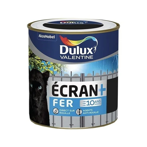 Peinture fer DULUX VALENTINE Ecran+ brillant Blanc Pur