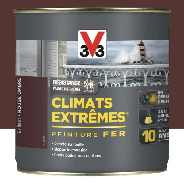 Peinture Fer V33 Climats Extrêmes Rouge ombré Brillant