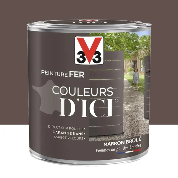 Peinture fer V33 Couleurs d'ICI Marron brûlé