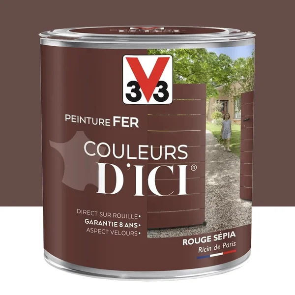 Peinture fer V33 Couleurs d'ICI Rouge sépia