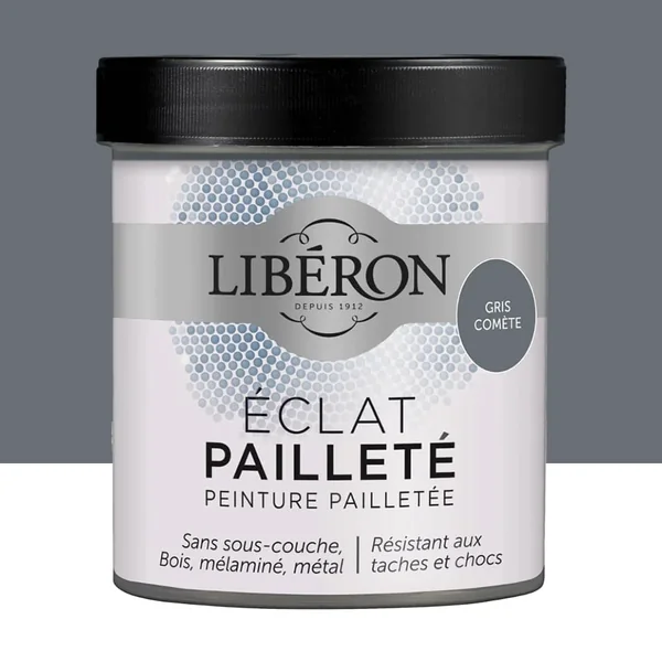 Peinture meuble Eclat Pailleté LIBERON Gris comète