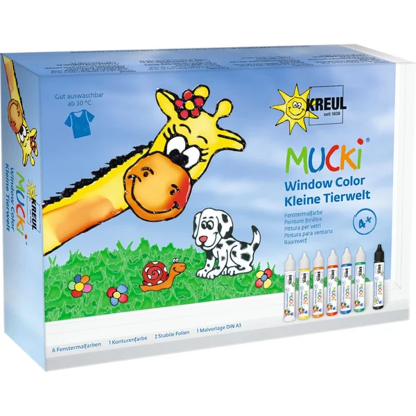 Peinture MUCKI Window Color Petits animaux, set de 7