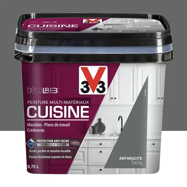 Peinture Multi-Matériaux Cuisine V33 Déco LAB Anthracite Satin