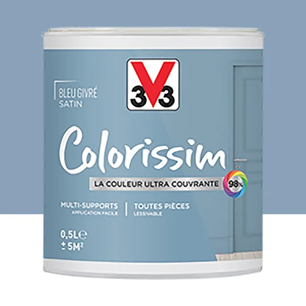 Peinture Multi-supports V33 Colorissim Satin Bleu givré