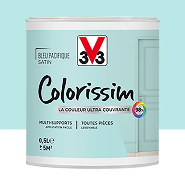 Peinture Multi-supports V33 Colorissim Satin Bleu Pacifique