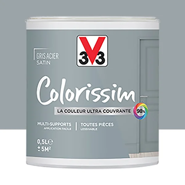 Peinture Multi-supports V33 Colorissim Satin Gris Acier