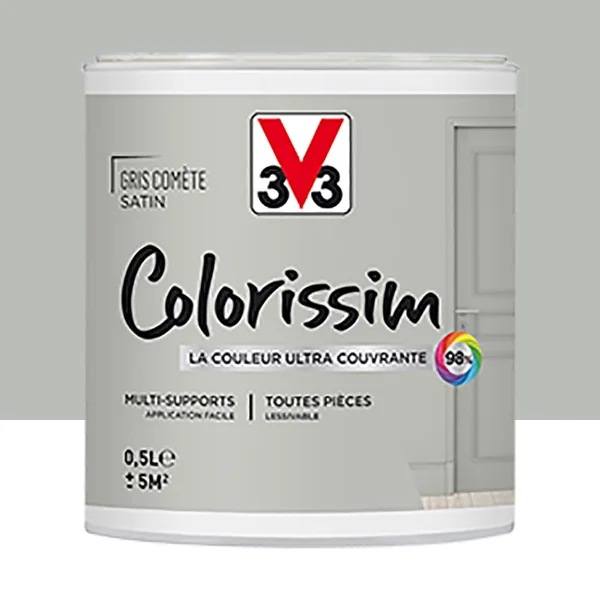 Peinture Multi-supports V33 Colorissim Satin Gris comète