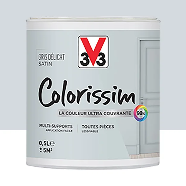 Peinture Multi-supports V33 Colorissim Satin Gris délicat