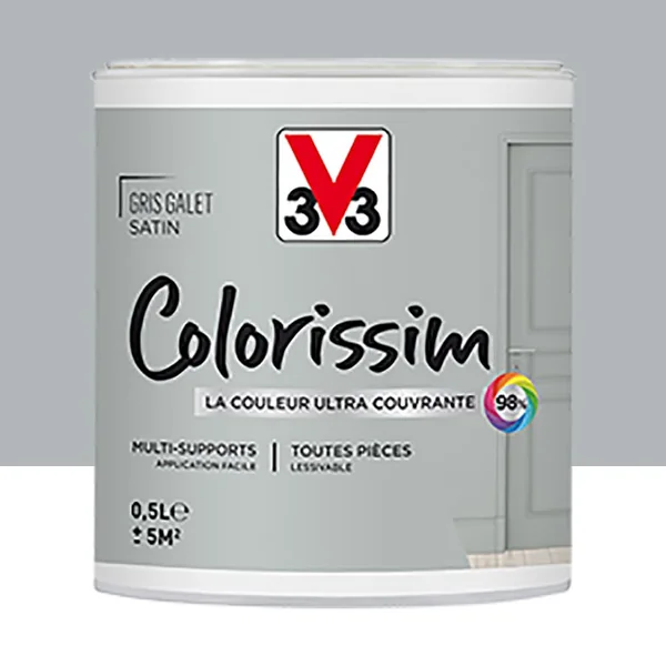 Peinture Multi-supports V33 Colorissim Satin Gris galet