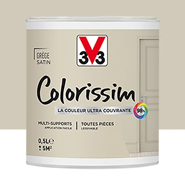 Peinture Multi-supports V33 Colorissim Satin Grège