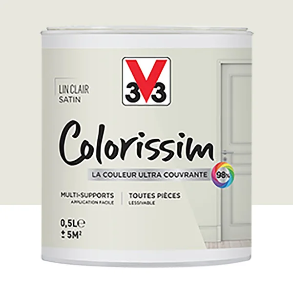 Peinture Multi-supports V33 Colorissim Satin Lin clair