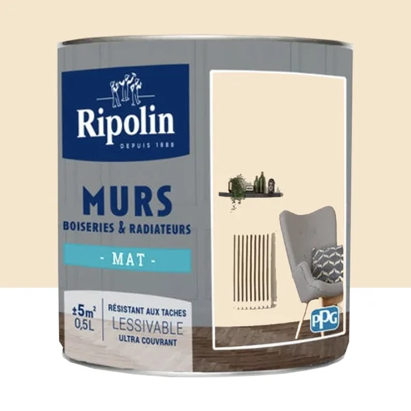 Peinture Murs, Boiseries, Radiateurs RIPOLIN Mat Beige pierre