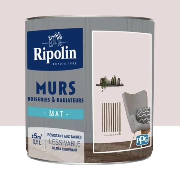 Peinture Murs, Boiseries, Radiateurs RIPOLIN Mat Rose zouk