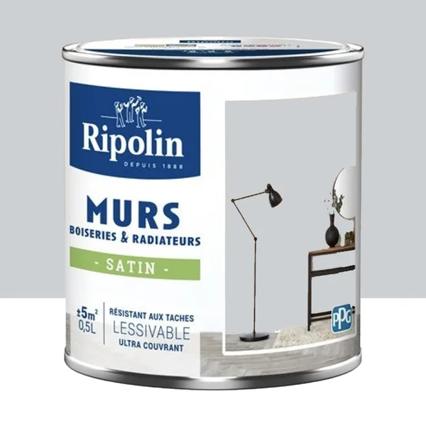 Peinture Murs, Boiseries, Radiateurs RIPOLIN Satin Gris télescope