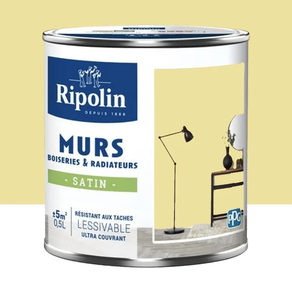 Peinture Murs, Boiseries, Radiateurs RIPOLIN Satin Jaune sinding