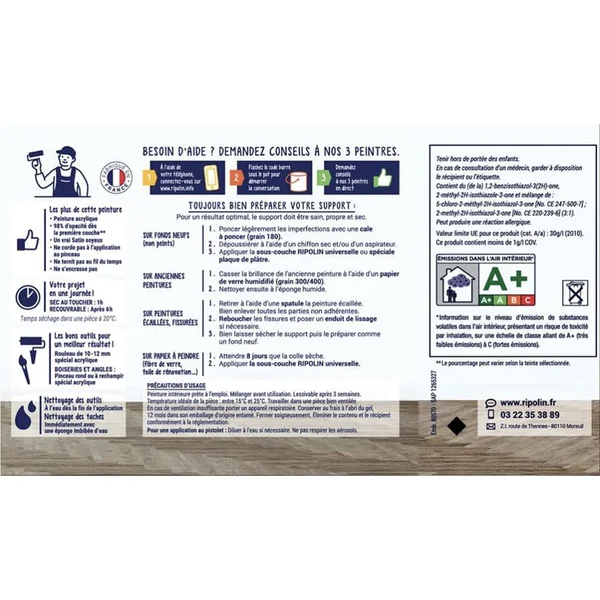 Peinture Murs, Boiseries, Radiateurs RIPOLIN Satin Jaune sinding