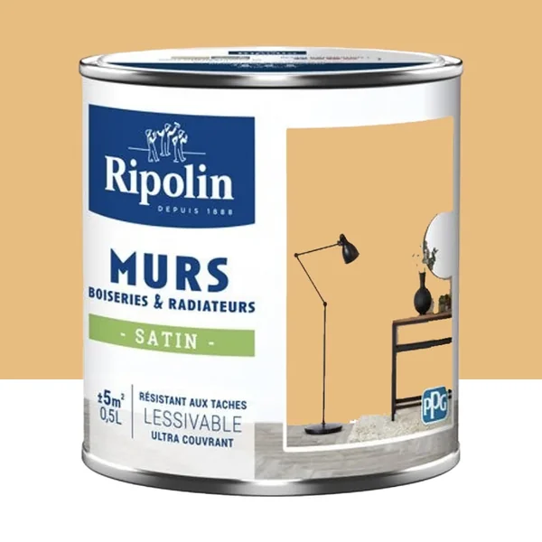 Peinture Murs, Boiseries, Radiateurs RIPOLIN Satin Ocre de Guadeloupe