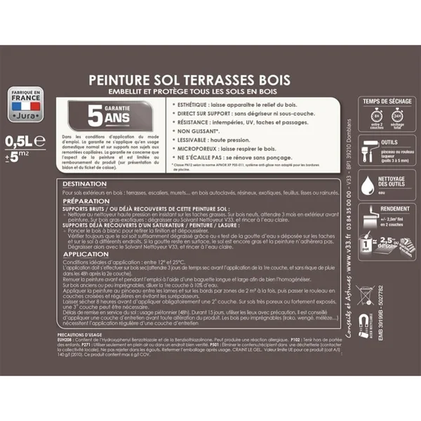 Peinture Sol V33 Terrasses Bois Sols Extérieurs Moka