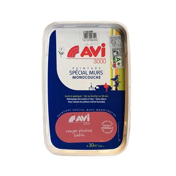 Peinture Spécial Murs Satin AVI Rouge pivoine