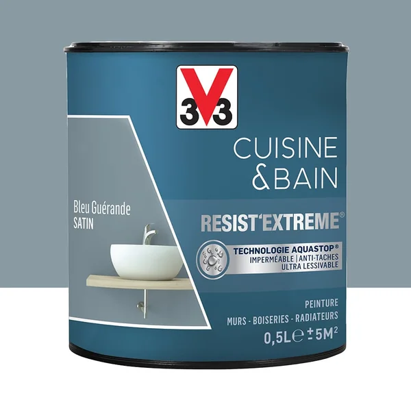 Peinture V33 Cuisine & Bain Resist'Extreme Satin Bleu Profond