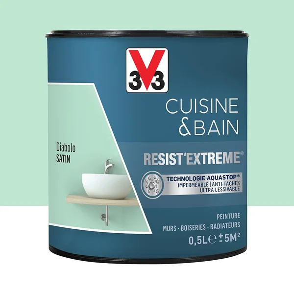 Peinture V33 Cuisine & Bain Resist'Extreme Satin Diabolo