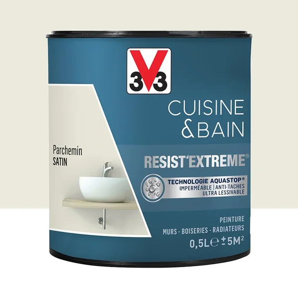 Peinture V33 Cuisine & Bain Resist'Extreme Satin Parchemin