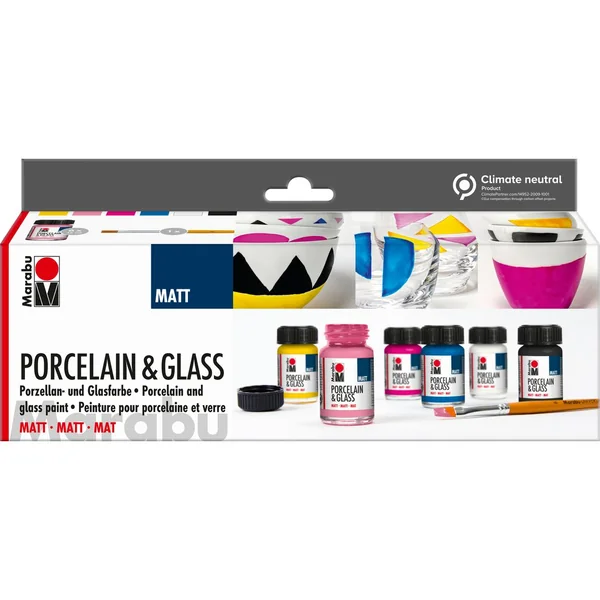 Peintures Marabu Porcelain & Glass « Set débutant - Mat »