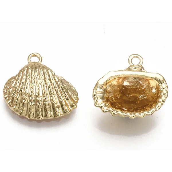 Pendentif coquillage - Doré à l'or fin 18k sans nickel - 14,5 mm