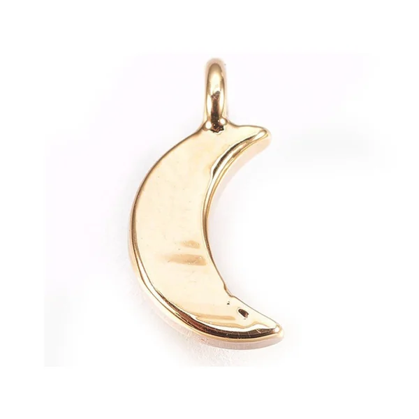 Pendentif lune - doré à l'or fin 18k sans nickel - 8 mm