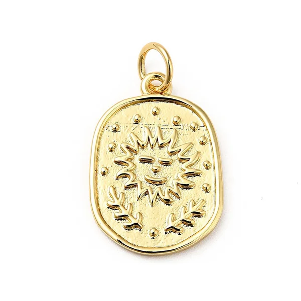 Pendentif soleil doré à l'or fin 18K - 18 x 13 mm