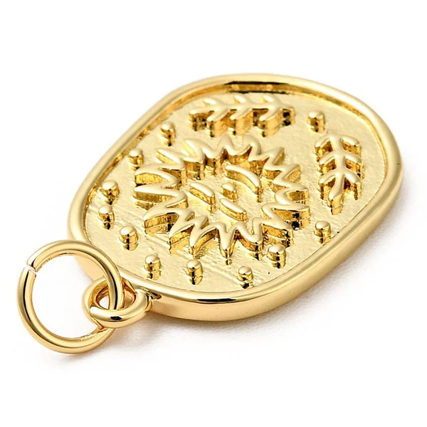 Pendentif soleil doré à l'or fin 18K - 18 x 13 mm
