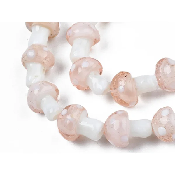 Perle champignon - Rose et blanc