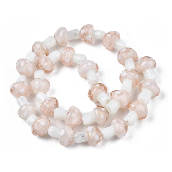 Perle champignon - Rose et blanc